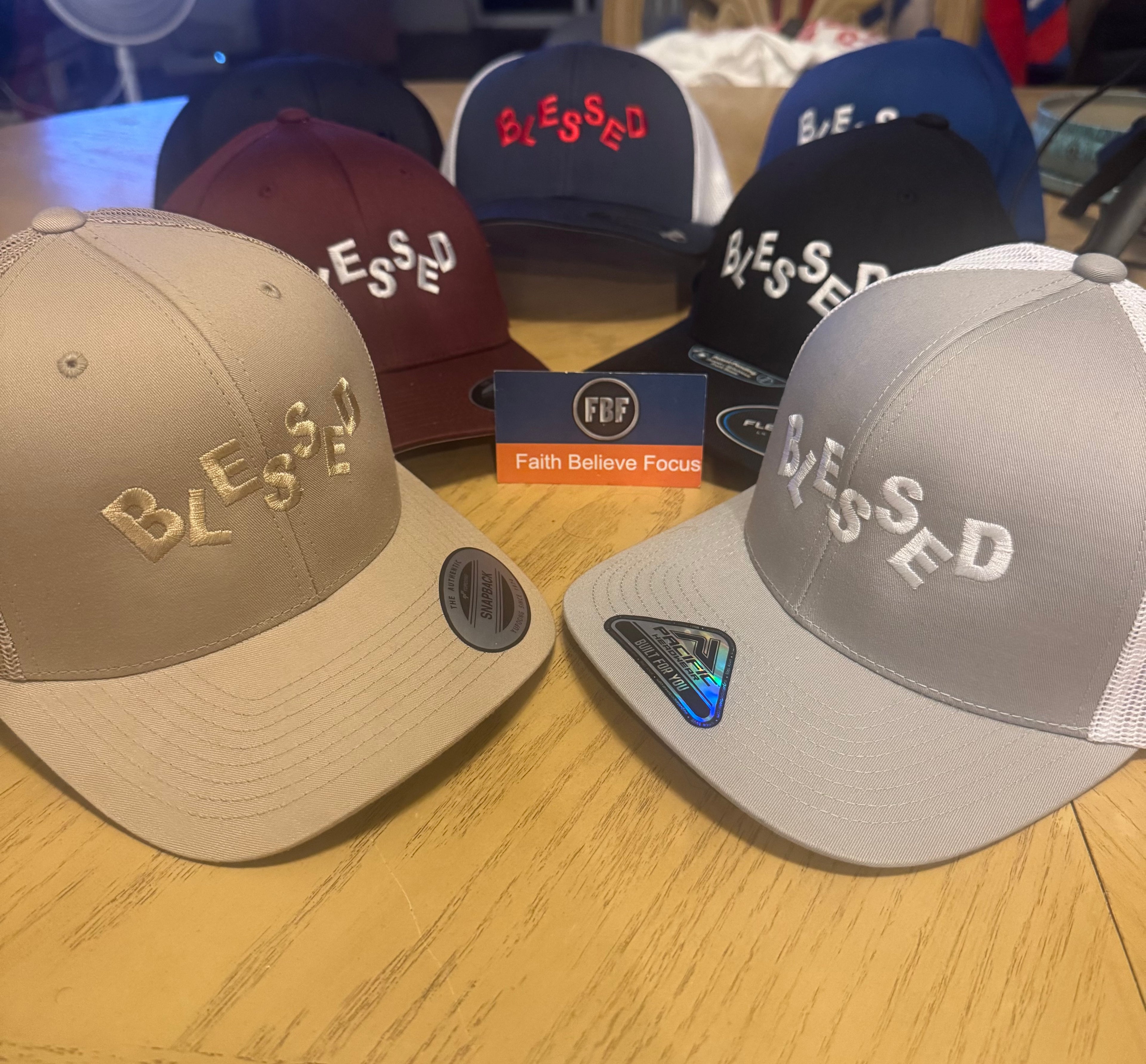 Blessed tees and  snaps back hats $25 each 
Come in all different size!!
