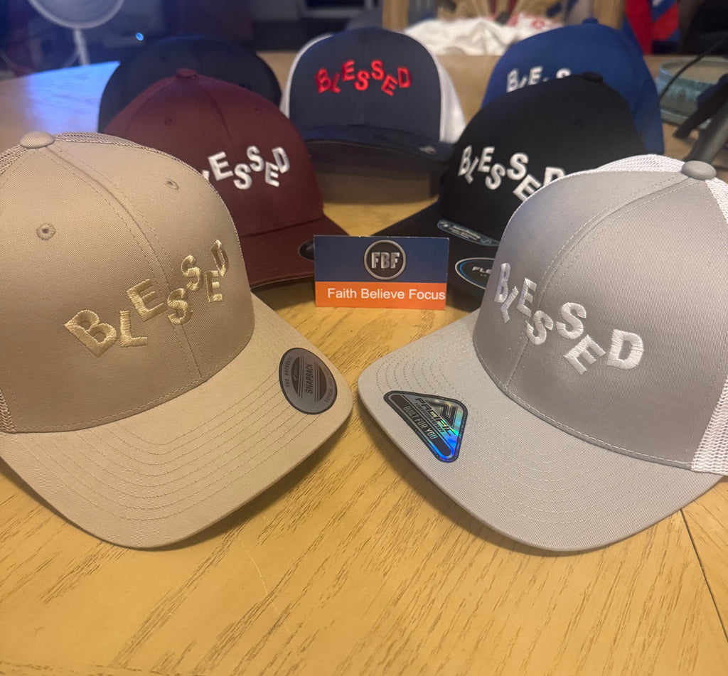 Blessed tees and  snaps back hats $25 each 

Come in all different size!!